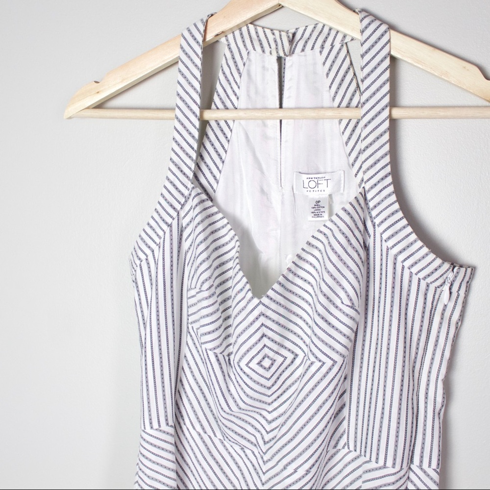 LOFT | White Halter Dress 0P